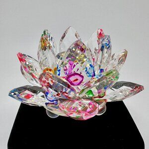 Rainbow Cut Crystal Lotus Paper Weight by Yiwu Springrose Household Co., Ltd.